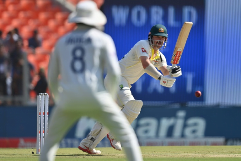 Australia's Usman Khawaja plays a shot during the first day of the fouth and final Test against India