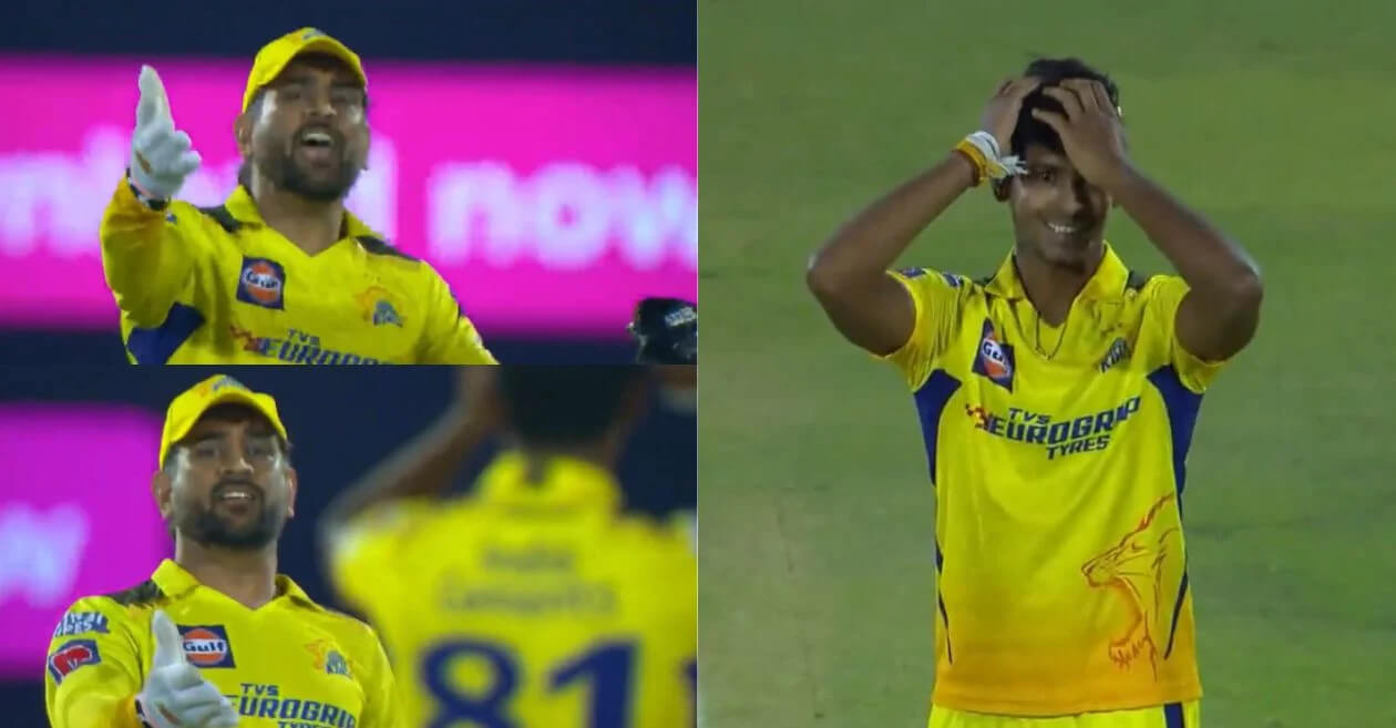 MS Dhoni loses his temper at Matheesha Pathirana during the Chennai Super Kings' loss in IPL 2023.