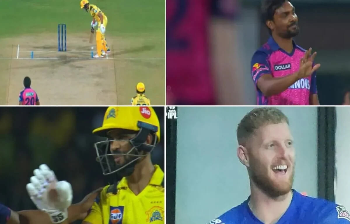 Ben Stokes' Reaction after Sandeep Sharma's Hit On Ruturaj Gaikwad During CSK-RR Match