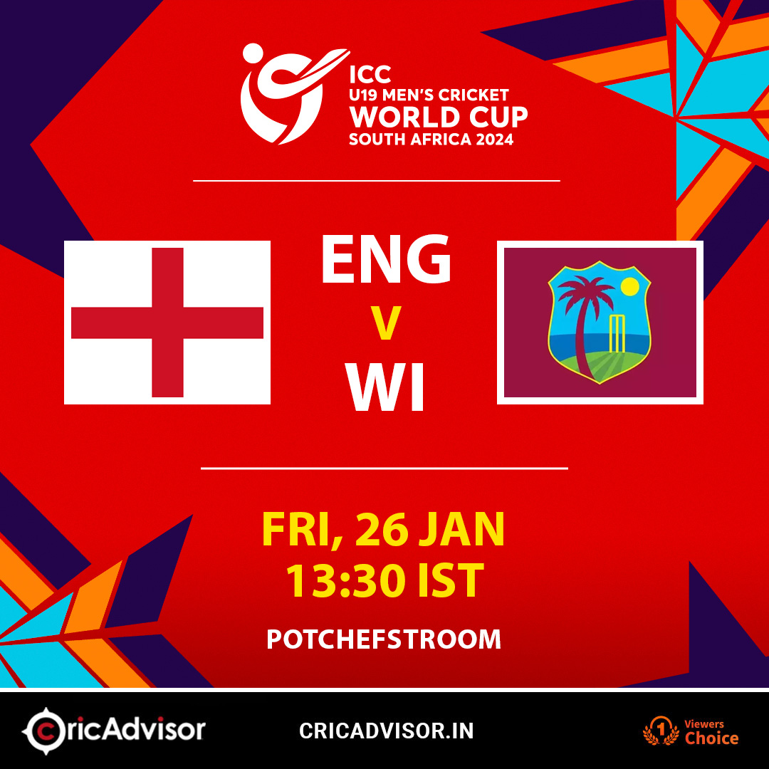 ENG U19 vs WI U19 World Cup 2024, Today Match Prediction CricAdvisor
